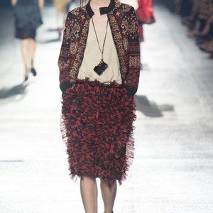 dries van noten midi skirt